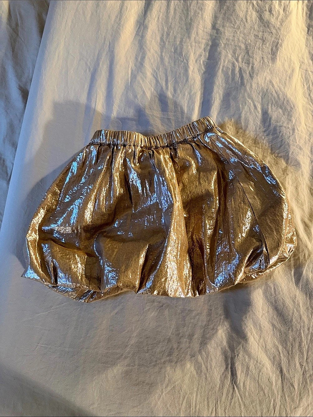 Crewcuts Metallic Gold Bubble Skirt, Girls 4-5
